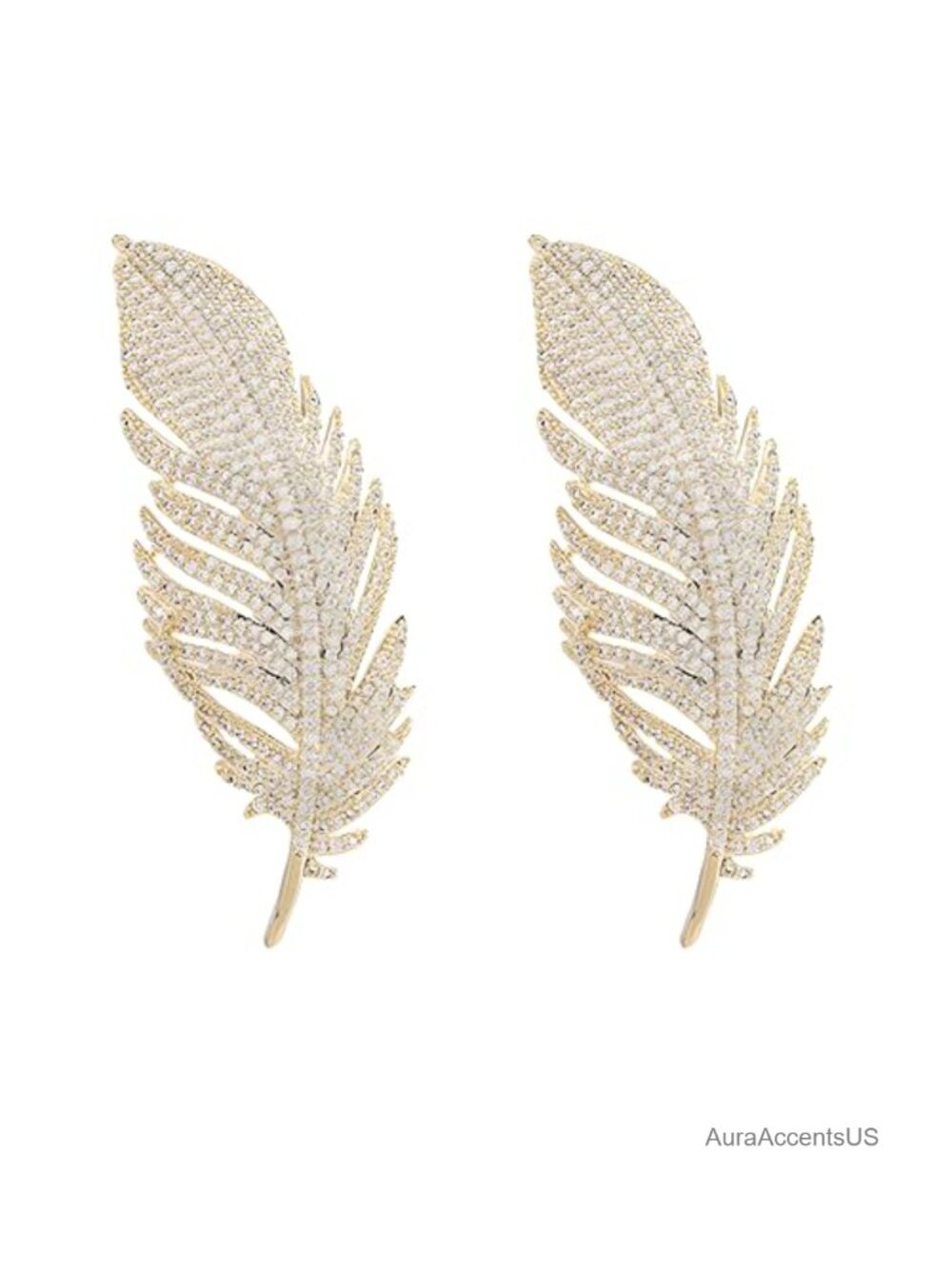 Rhinestone Feather Brooch Pin Crystal Delicate Leaf Wedding Birthday Jewelry
